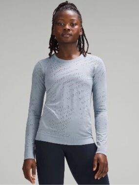 Lululemon Swiftly Relaxed Long Sleeve Silverescent Size 4
